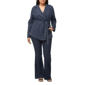 Women's Navy Belted Jacket